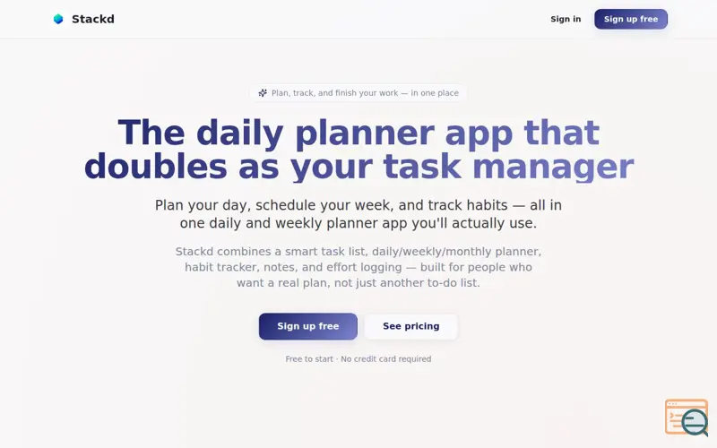Screenshot of Stackd: Daily Planner App & Task Manager