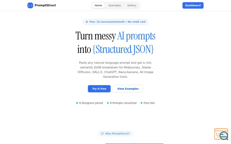 Screenshot of PromptStruct