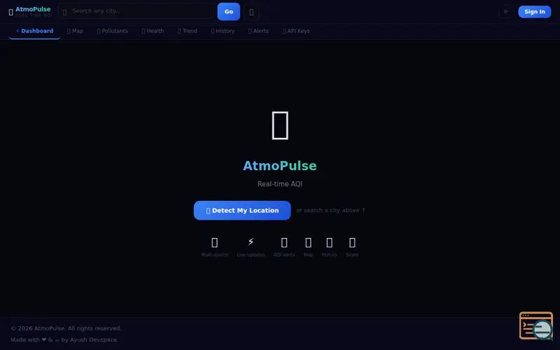 Screenshot of AtmoPulse