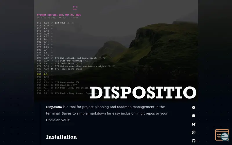 Screenshot of Dispositio