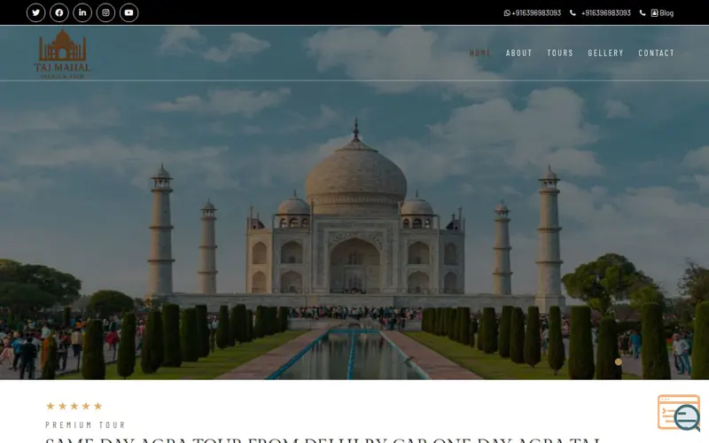 Screenshot of  https://tajmahalpremiumtour.com/