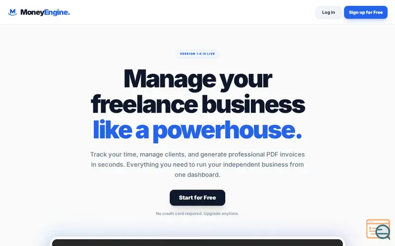 Screenshot of Money Engine | The Ultimate Freelance Workspace