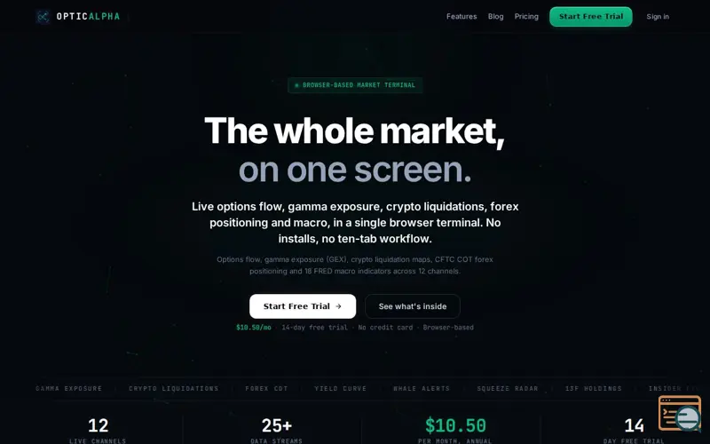 Screenshot of OpticAlpha