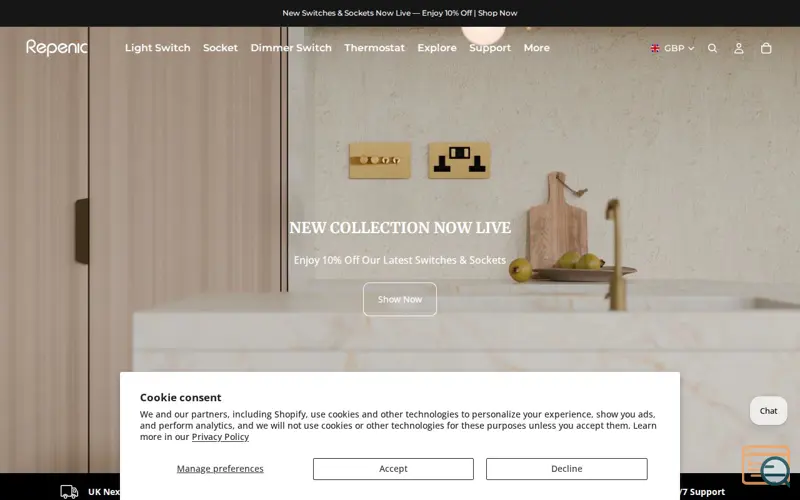 Screenshot of Repenic New Smart Switches & Socketes