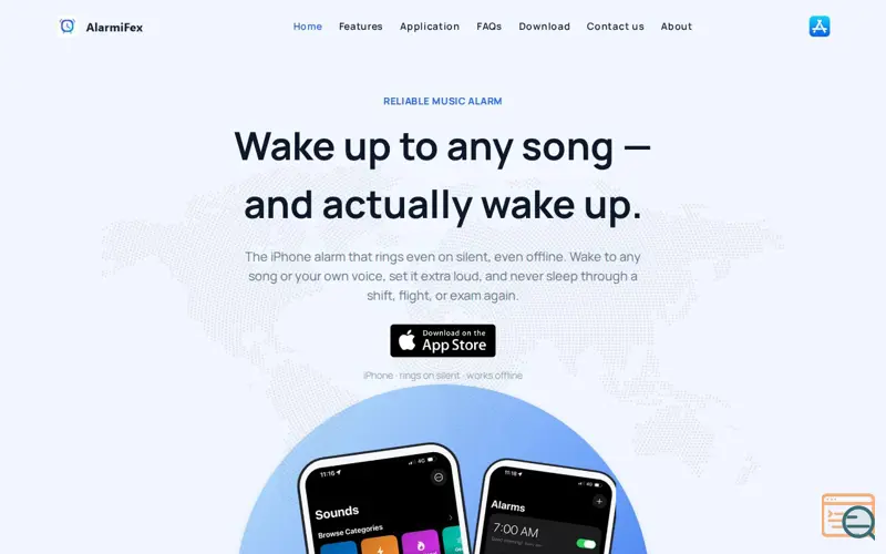 Screenshot of AlarmiFex