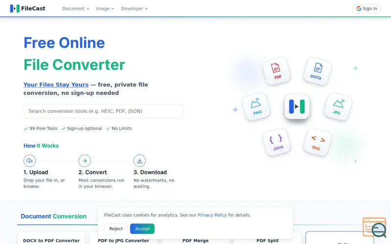 Screenshot of FileCast