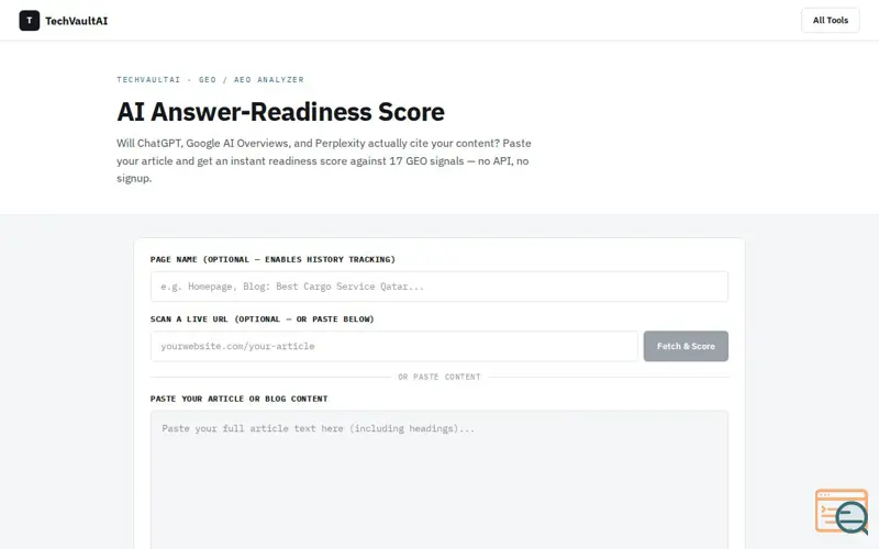 Screenshot of Geo Checker