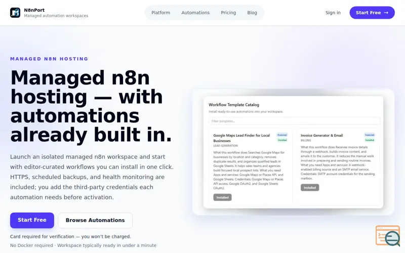 Screenshot of N8nPort