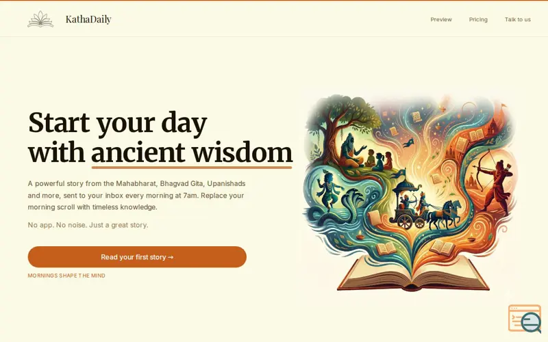 Screenshot of KathaDaily