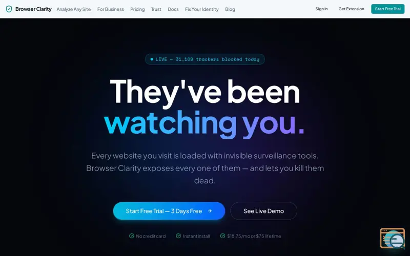 Screenshot of BrowserClarity
