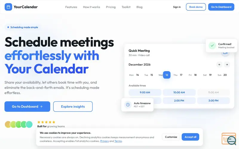Screenshot of Your Calendar
