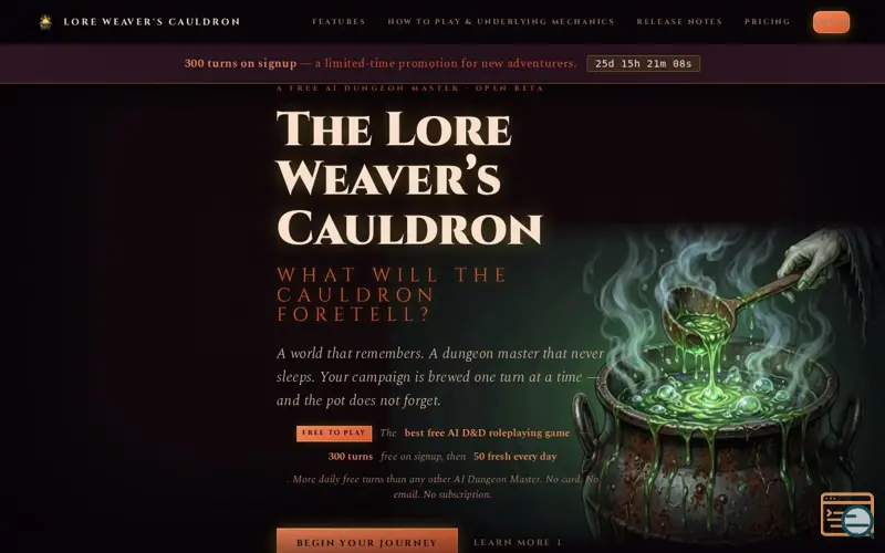 Screenshot of Loreweaver's Cauldron