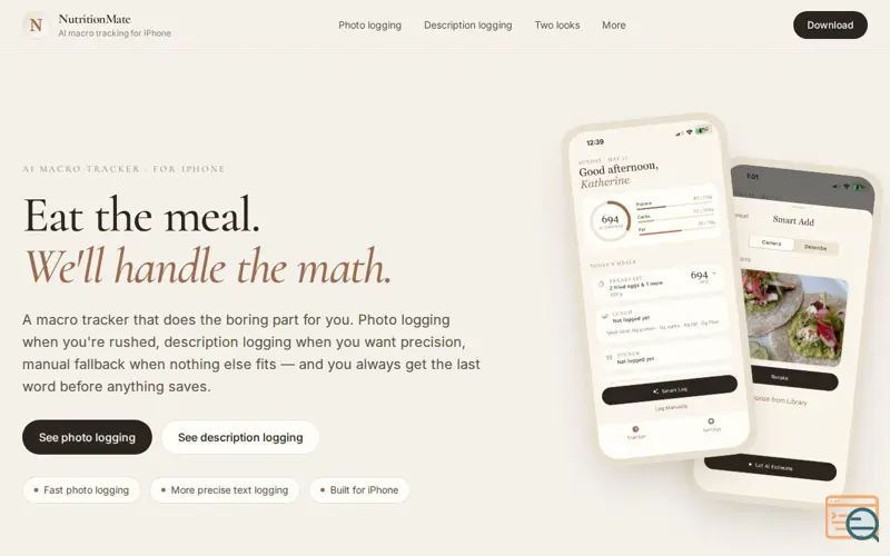Screenshot of Nutrition Mate