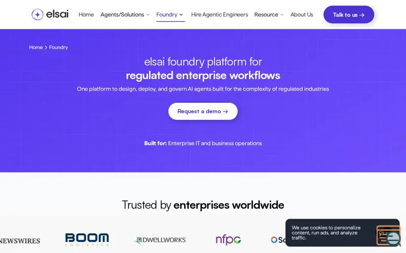 Screenshot of elsai Foundry