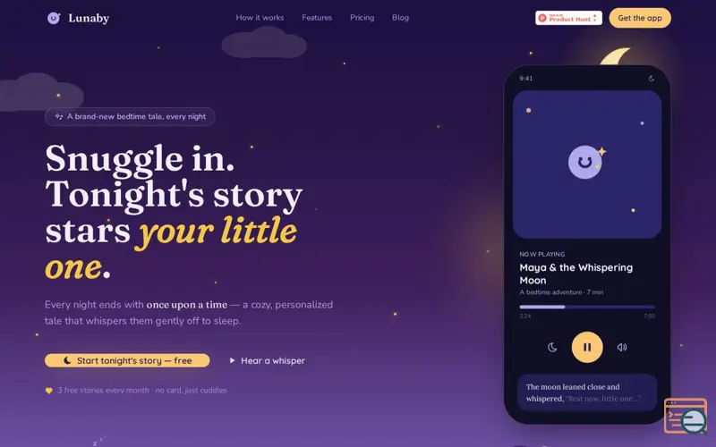 Screenshot of Lunaby