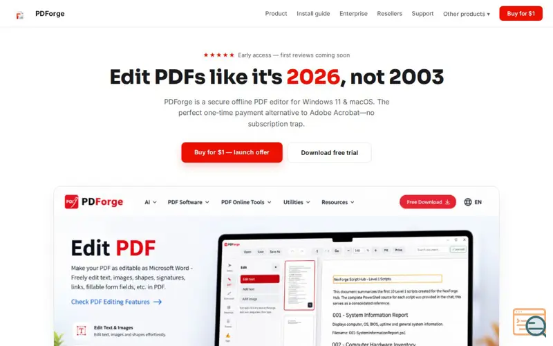 Screenshot of PDForge