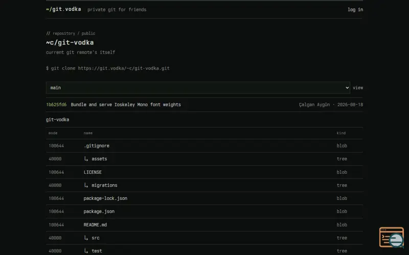 Screenshot of Git·vodka