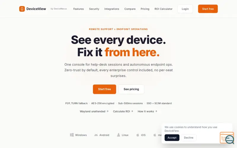 Screenshot of DeviceView