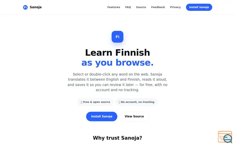 Screenshot of Sanoja — Read Words in Finnish