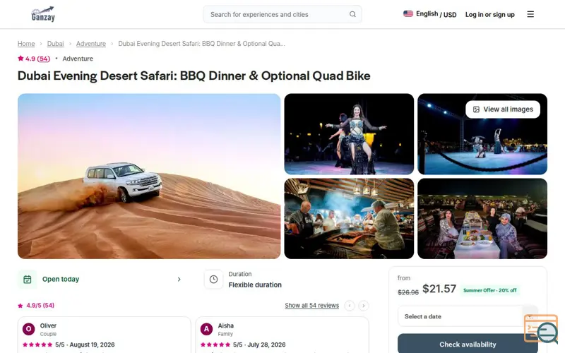 Screenshot of Dubai Evening Desert Safari: BBQ Dinner
