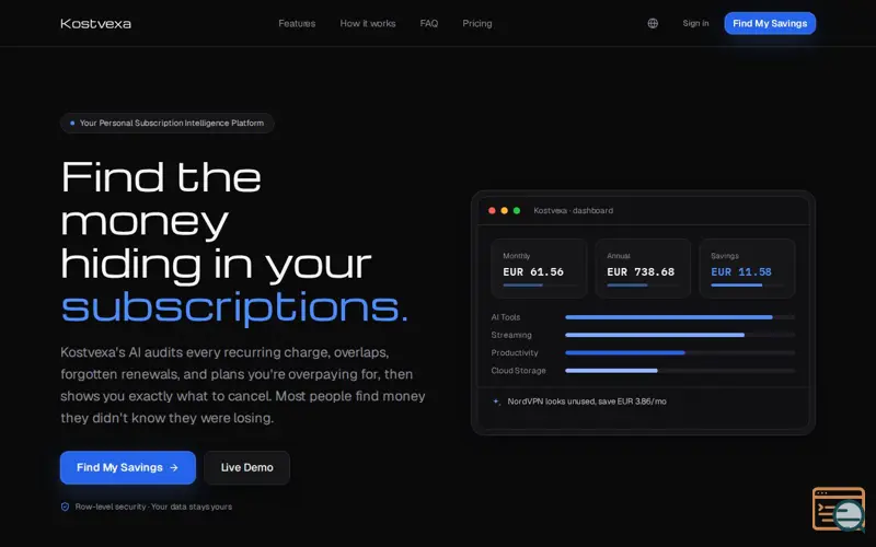 Screenshot of Kostvexa