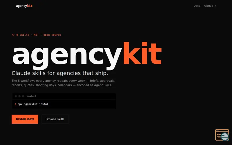 Screenshot of agencykit