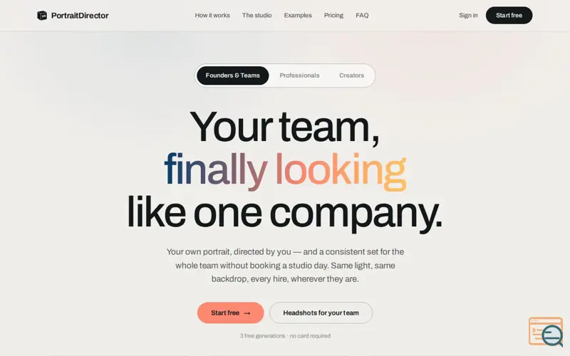 Screenshot of PortraitDirector