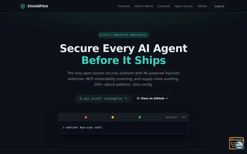 Screenshot of ShieldPilot