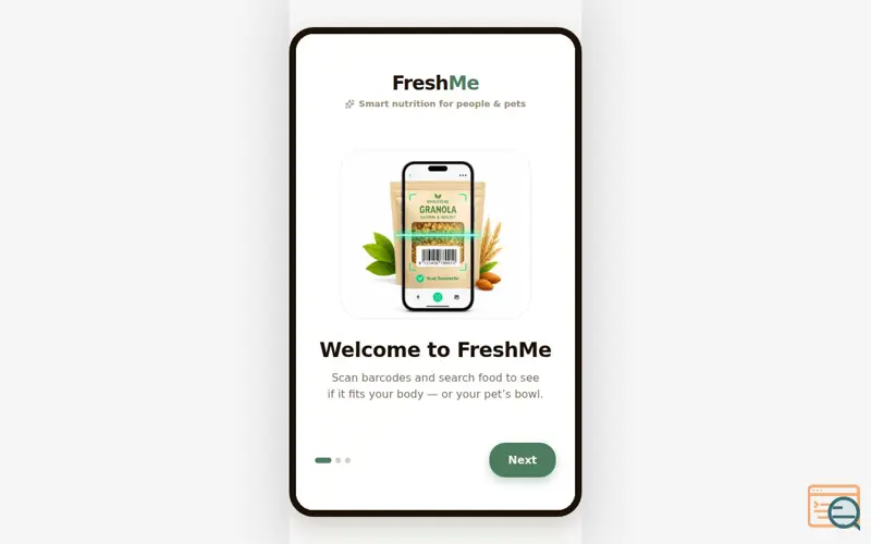 Screenshot of FreshMe