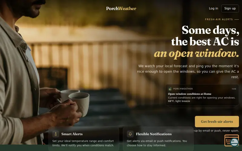 Screenshot of PorchWeather