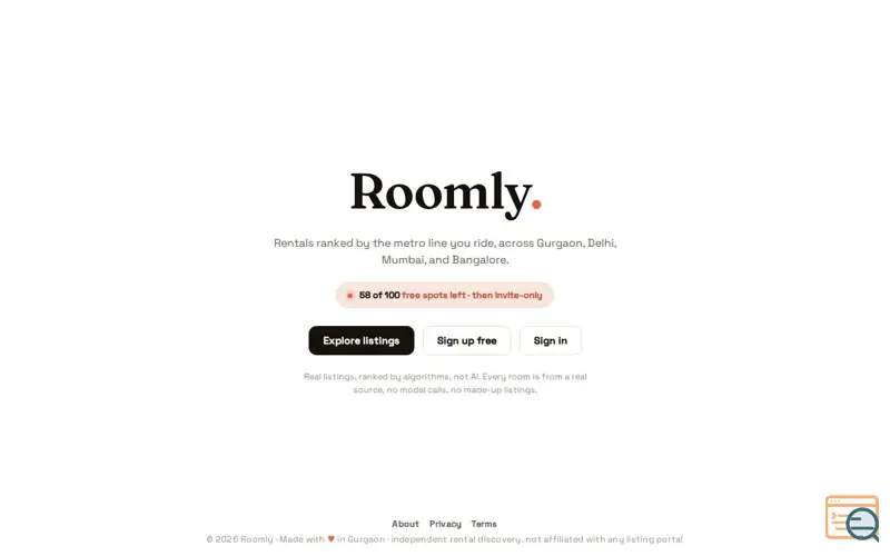 Screenshot of Roomly