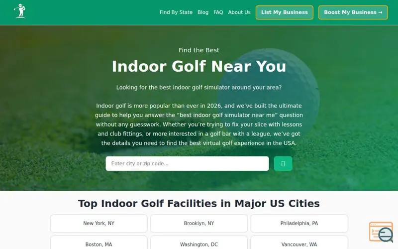 Screenshot of Golf Indoor Near Me