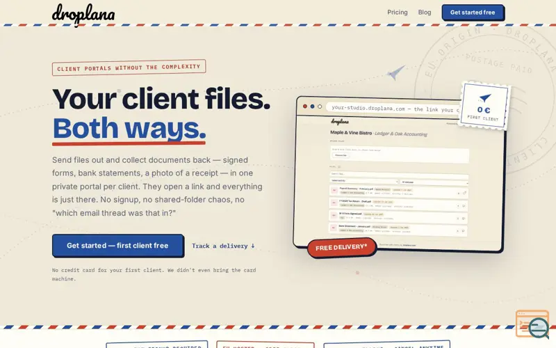 Screenshot of Droplana