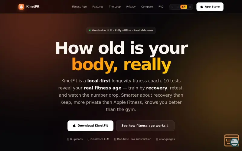 Screenshot of KinetFit-How old is your body? 