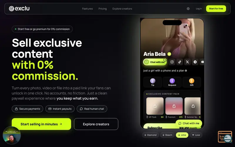Screenshot of Creator monetization platform