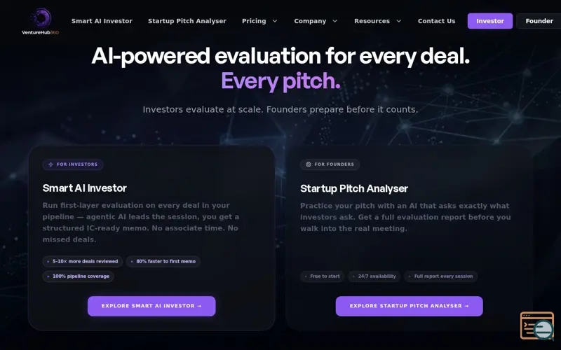 Screenshot of VentureHub360