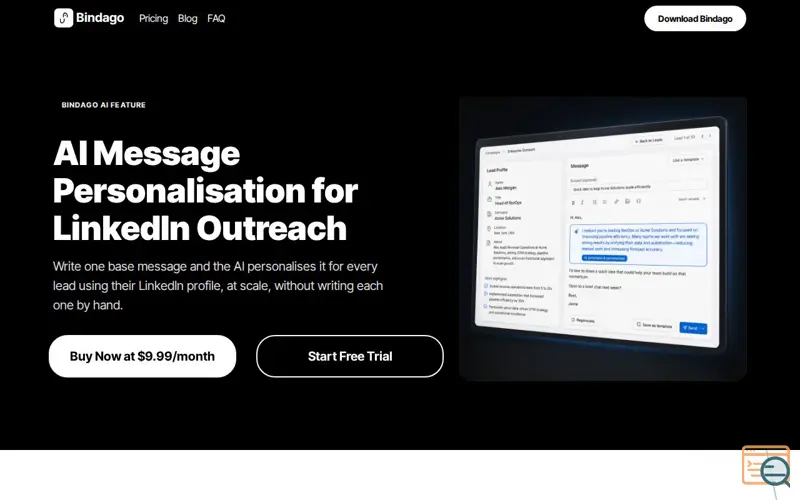 Screenshot of Bindago