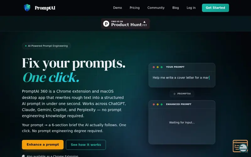 Screenshot of PromptAI 360