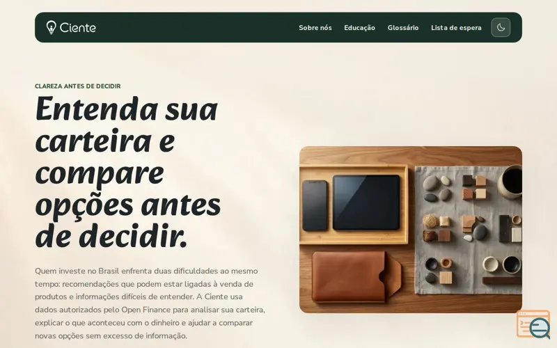 Screenshot of Ciente