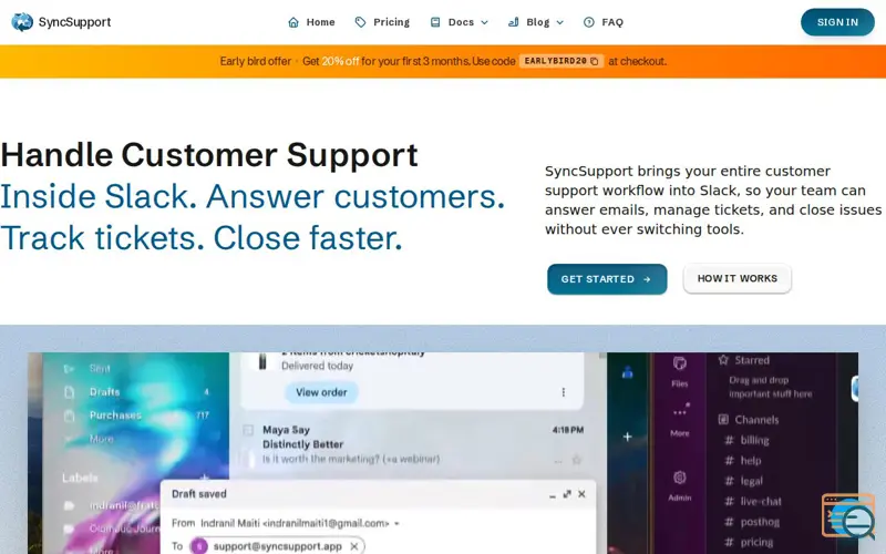 Screenshot of SyncSupport