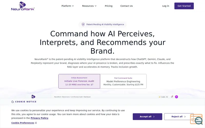 Screenshot of NeuroRank