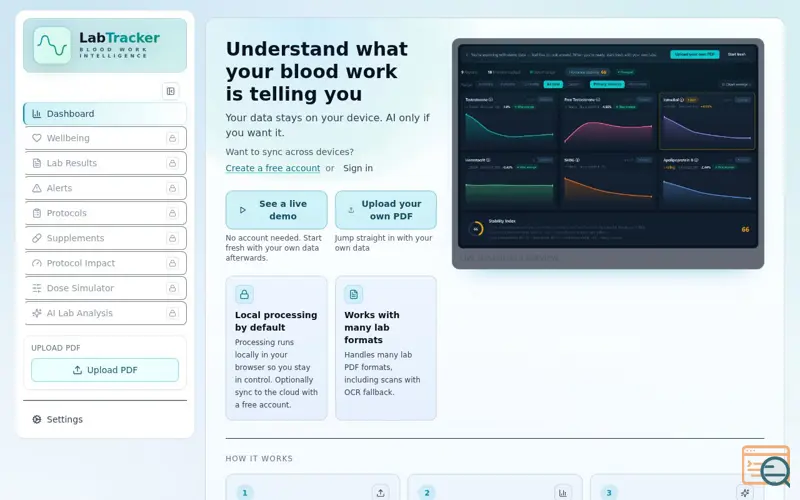 Screenshot of LabTracker