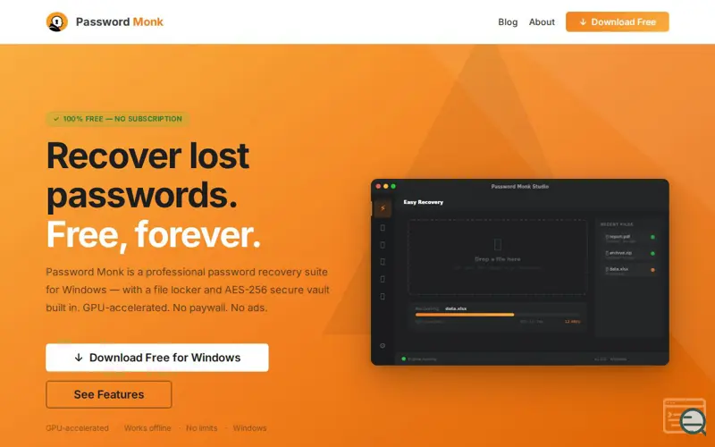 Screenshot of Password Monk