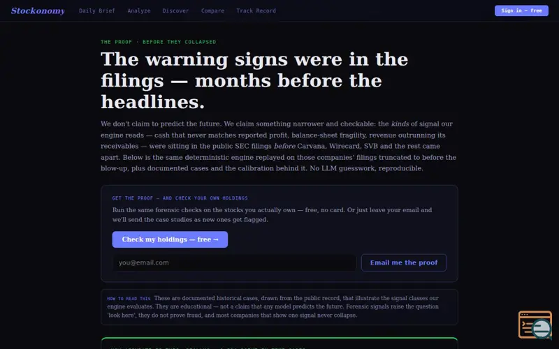 Screenshot of Stockonomy