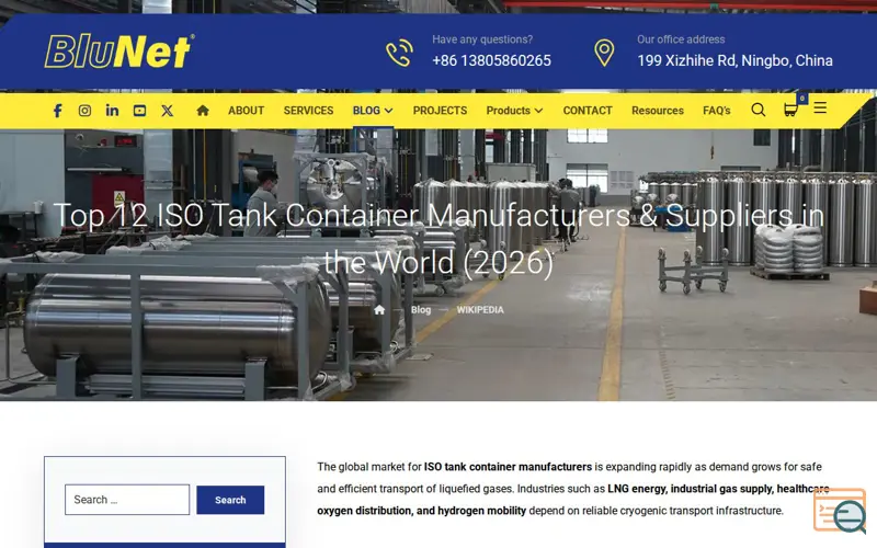 Screenshot of Cryogenic ISO Tank Container