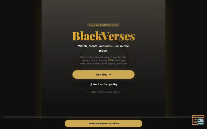 Screenshot of BlackVerses