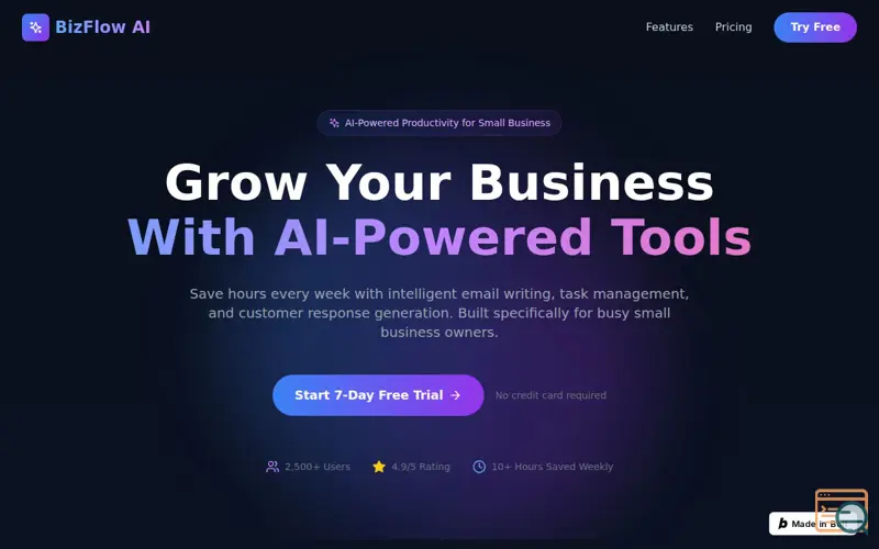Screenshot of BizFlow AI