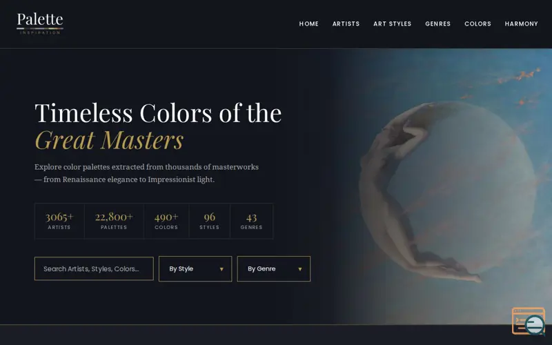 Screenshot of Paletteinspiration