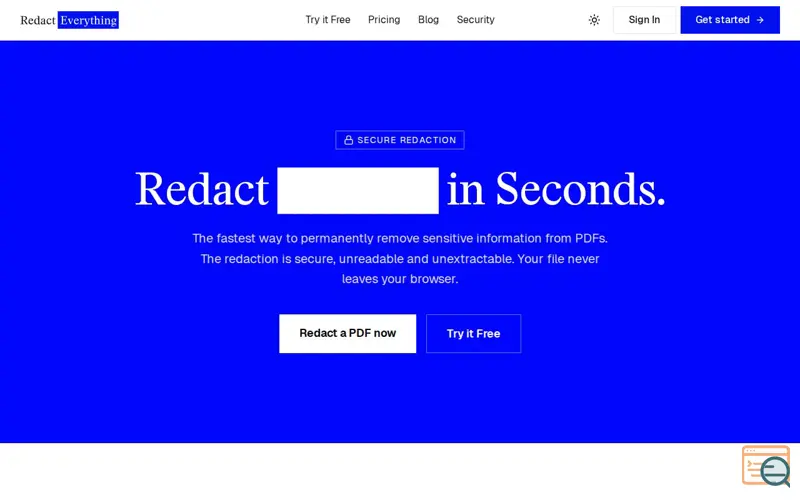 Screenshot of Redact Everything