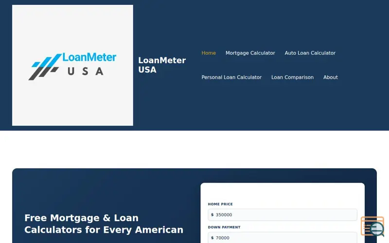 Screenshot of LoanMeterUSA